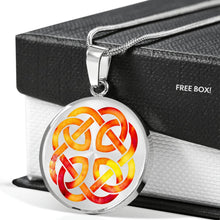 Load image into Gallery viewer, Fire Watercolor Celtic Knotwork Necklace Pendant Knot
