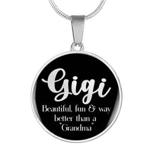 Load image into Gallery viewer, Gigi Pendant Necklace in Black Circle Jewelry With Chain and Gift Box
