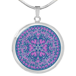 Purple Mandala Boho Ethnic Pendant Necklace Gift Set