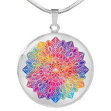 Load image into Gallery viewer, Rainbow Mandala Boho Ethnic Mehndi Circle Pendant Necklace
