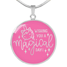 Load image into Gallery viewer, Wishing You A Magical Day Unicorn Pink Necklace
