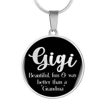 Load image into Gallery viewer, Gigi Pendant Necklace in Black Circle Jewelry With Chain and Gift Box
