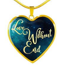 Load image into Gallery viewer, Love Without End Teal Galaxy Heart Shaped Pendant Necklace Gift Set
