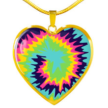 Load image into Gallery viewer, Tie Dye Heart Shaped Stainless Steel Pendant Necklace
