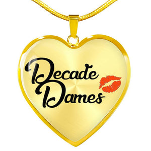 Decade Dames Heart Pendant Necklaces 18K Gold or Stainless Steel