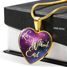 Load image into Gallery viewer, Love Without End Pink Purple Blue Colorful Galaxy Heart Shaped Pendant Necklace
