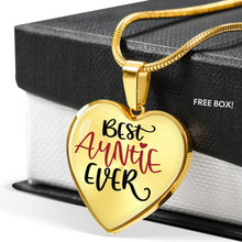 Load image into Gallery viewer, Best Auntie Ever Heart Shaped Pendant Necklace With Chain and Gift Box

