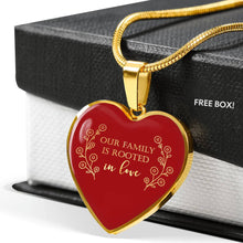 Load image into Gallery viewer, Our Family Is Rooted In Love Red Heart Pendant Necklace
