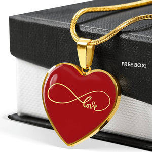 Infinity Love Heart Shaped Pendant Necklace