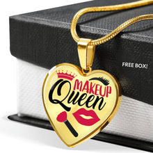 Load image into Gallery viewer, Makeup Queen Stainless Steel Heart Shaped Pendant Necklace Gift Set
