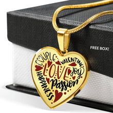 Load image into Gallery viewer, Valentine&#39;s Words Love Heart Pendant Necklace With Gift Box

