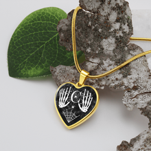 Load image into Gallery viewer, Skeleton Monogram Letter C Heart Shaped Pendant Necklace
