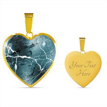 Load image into Gallery viewer, Light Blue Marble Design On Stainless Steel Heart Shaped Pendant Necklace

