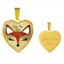 Load image into Gallery viewer, Zero Fox Given Red Fox Heart Shaped Pendant In Silver or Gold
