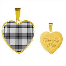 Load image into Gallery viewer, Gray Plaid Heart Shaped Pendant Necklace With Gift box
