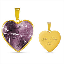 Load image into Gallery viewer, Mauve Marble Design On Stainless Steel Heart Shaped Pendant Necklace
