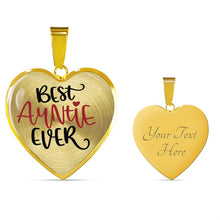 Load image into Gallery viewer, Best Auntie Ever Heart Shaped Pendant Necklace With Chain and Gift Box
