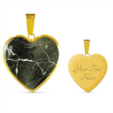 Load image into Gallery viewer, Green Marble Design On Stainless Steel Heart Shaped Pendant
