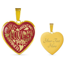 Load image into Gallery viewer, Love Words Valentine Heart Shaped Pendant With Chain and Gift Box
