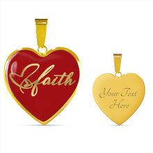 Load image into Gallery viewer, Faith Script On Stainless Steel Heart Shaped Pendant Necklace With 18K Gold Option
