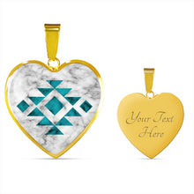 Load image into Gallery viewer, Tribal Ethnic Jewelry White and Turquoise Faux Marble Pendant Necklace Chain Gift Set
