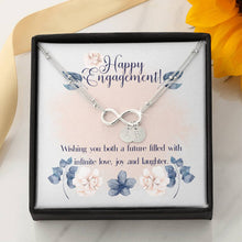 Load image into Gallery viewer, Happy Engagement Gift Infinity Symbol Charm Bracelet With Car Gift Box and Up to 4 Stamped Charms
