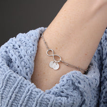 Load image into Gallery viewer, Happy Engagement Gift Infinity Symbol Charm Bracelet With Car Gift Box and Up to 4 Stamped Charms

