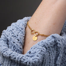 Load image into Gallery viewer, Sisters For Life, Friends Forever Infinity Symbol Bracelet With Personalized Stamped Charms and Card With Gift Box
