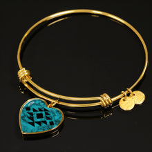 Load image into Gallery viewer, Tribal Design Jewelry on Turquoise Faux Stone Stainless Steel Heart Shaped Pendant Necklace With Chain and Gift Box
