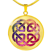 Load image into Gallery viewer, Colorful Watercolor Celtic Knotwork Pendant Necklace Knot

