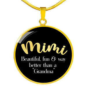 Mimi Pendant Jewelry Necklace With Chain and Gift Box In Black