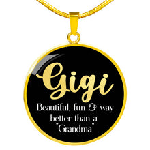 Load image into Gallery viewer, Gigi Pendant Necklace in Black Circle Jewelry With Chain and Gift Box
