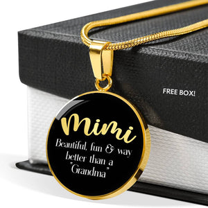 Mimi Pendant Jewelry Necklace With Chain and Gift Box In Black