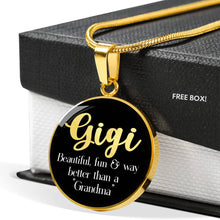 Load image into Gallery viewer, Gigi Pendant Necklace in Black Circle Jewelry With Chain and Gift Box
