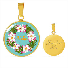 Load image into Gallery viewer, Aloha Hawaiian Design Jewelry Circle Shaped Round Pendant Necklace With Chain and Gift Box
