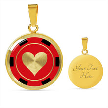 Load image into Gallery viewer, Poker Chip Heart Pendant Necklace Casino Card Game Gambling
