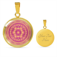 Load image into Gallery viewer, Pink and Gold Mandala Boho Ethnic Pendant Necklace Gift Set
