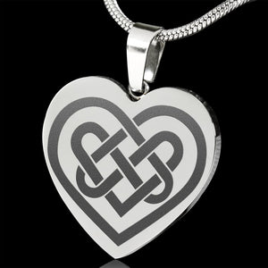 Celtic Knotwork Heart Engraved Pendent Stainless Steel