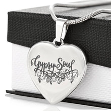 Load image into Gallery viewer, Gypsy Soul Heart Shaped Stainless Steel Engraved Pendant
