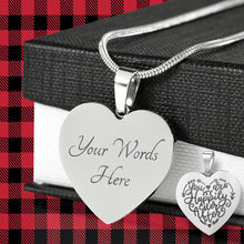Load image into Gallery viewer, You are my happily ever after heart pendant engraved stainless steel with chain necklace and gift box
