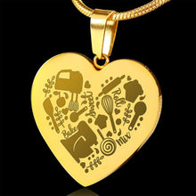 Load image into Gallery viewer, Baking Love 18K Gold Plated Pendant Necklace With Chain and Gift Box Birthday Valentine&#39;s Day
