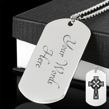 Load image into Gallery viewer, Celtic Cross Stainless Steel Engraved Dog Tag With Chain Necklace
