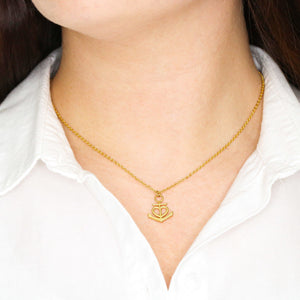 Gift For Best Friend Anchor Pendant Necklace Gift Set With Gift Box and Message Card