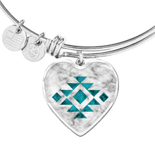 Load image into Gallery viewer, Tribal Ethnic Jewelry White and Turquoise Faux Marble Pendant Necklace Chain Gift Set
