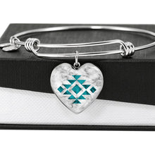 Load image into Gallery viewer, Tribal Ethnic Jewelry White and Turquoise Faux Marble Pendant Necklace Chain Gift Set
