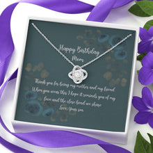 Load image into Gallery viewer, Mom Birthday Gift From Son 14K Gold Finish Stainless Steel Love Knot Pendant Necklace With Gift Box

