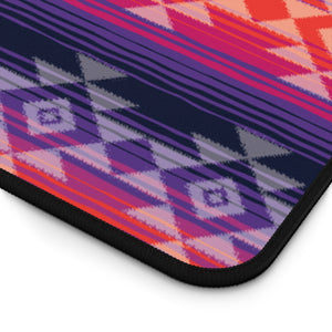 Serape Style Pink and Purple Desk Mat With Tribal Design Overlay