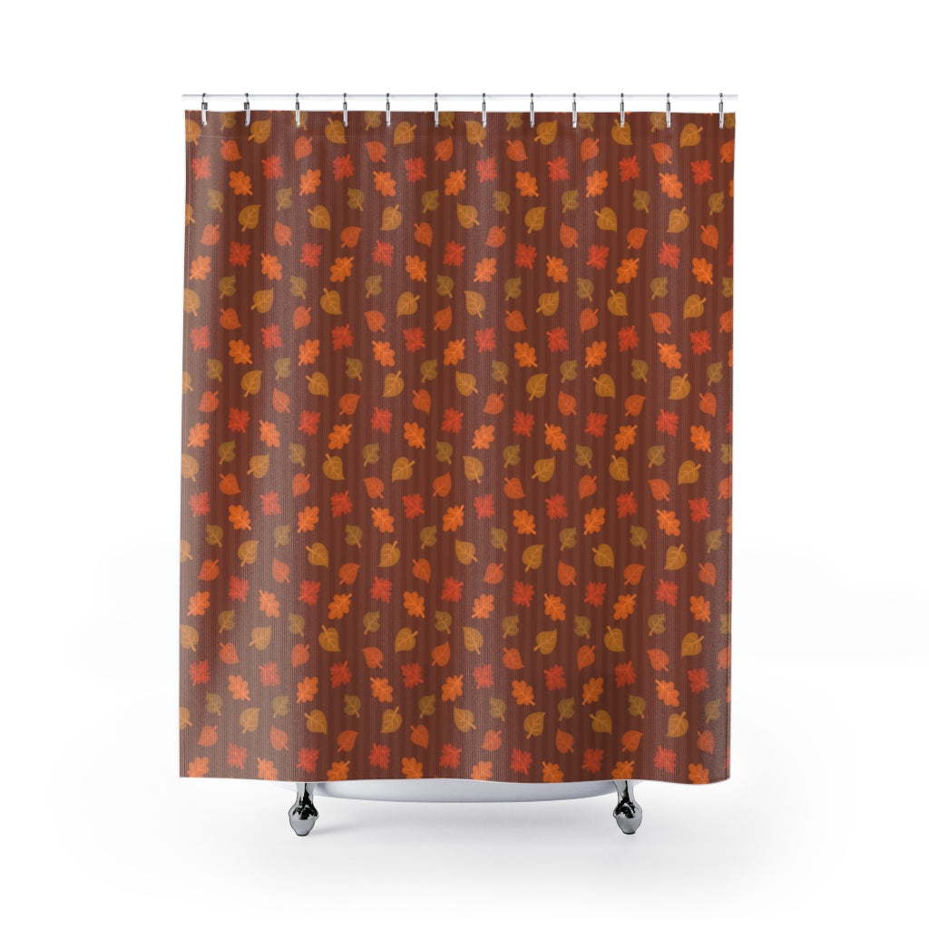 Fall Leaves Pattern Shower Curtain Rustic Fall Home Decor