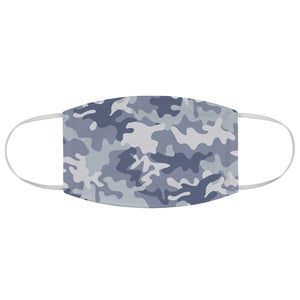 Blue Gray Camo Printed Cloth Fabric Face Mask Light Colored Camouflage Army Military