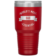 Load image into Gallery viewer, World&#39;s Most Essential Dad Powder Coated Tumbler Stainless Steel Insulated With Lid
